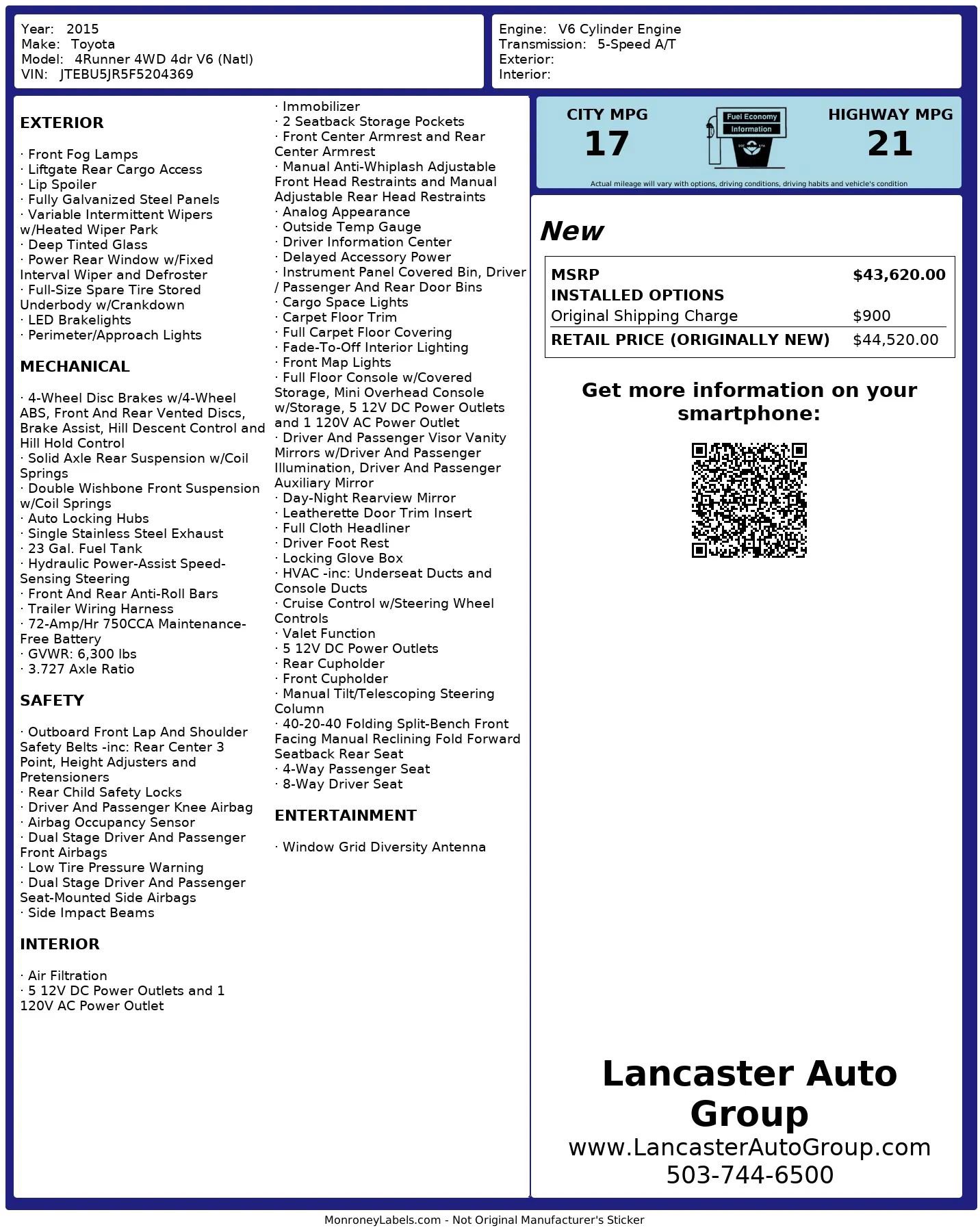 Used 2015 Toyota 4Runner SR5 image 2