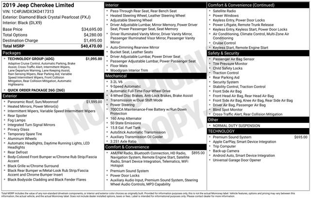 Used 2019 Jeep Cherokee Limited w/ Technology Group image 36