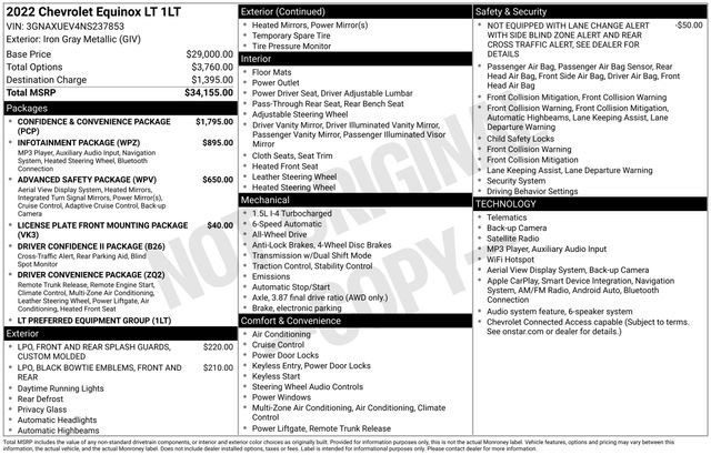 Used 2022 Chevrolet Equinox LT AWD/4WD image 5