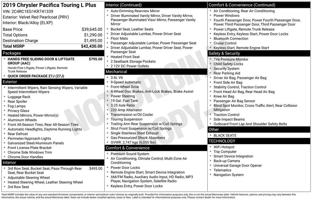 Certified 2019 Chrysler Pacifica Touring-L Plus image 8