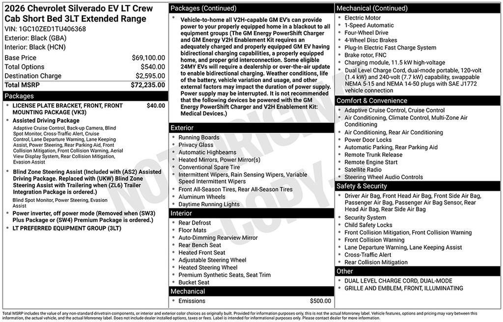 New 2026 Chevrolet Silverado EV LT image 7