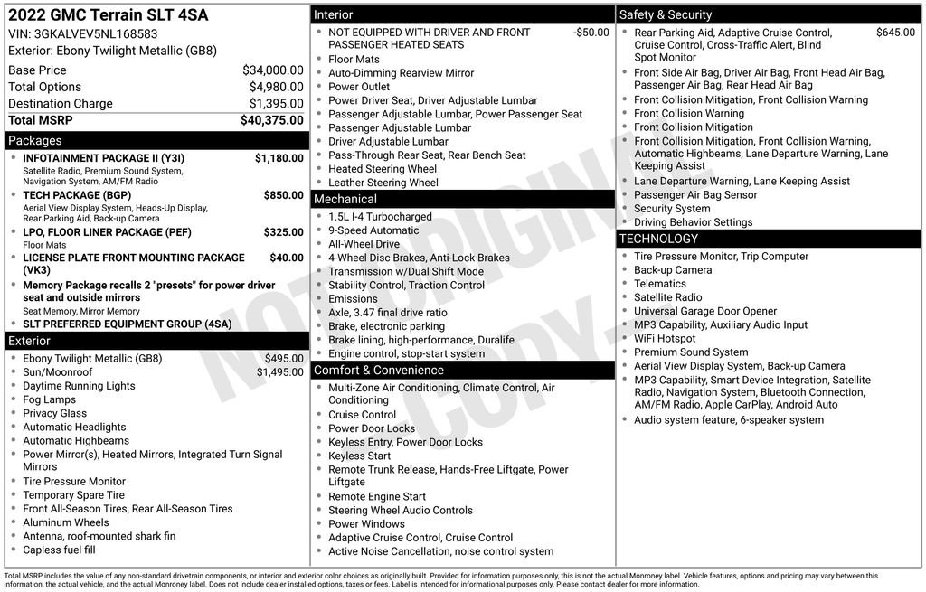 Used 2022 GMC Terrain SLT w/ Infotainment Package II AWD/4WD image 5