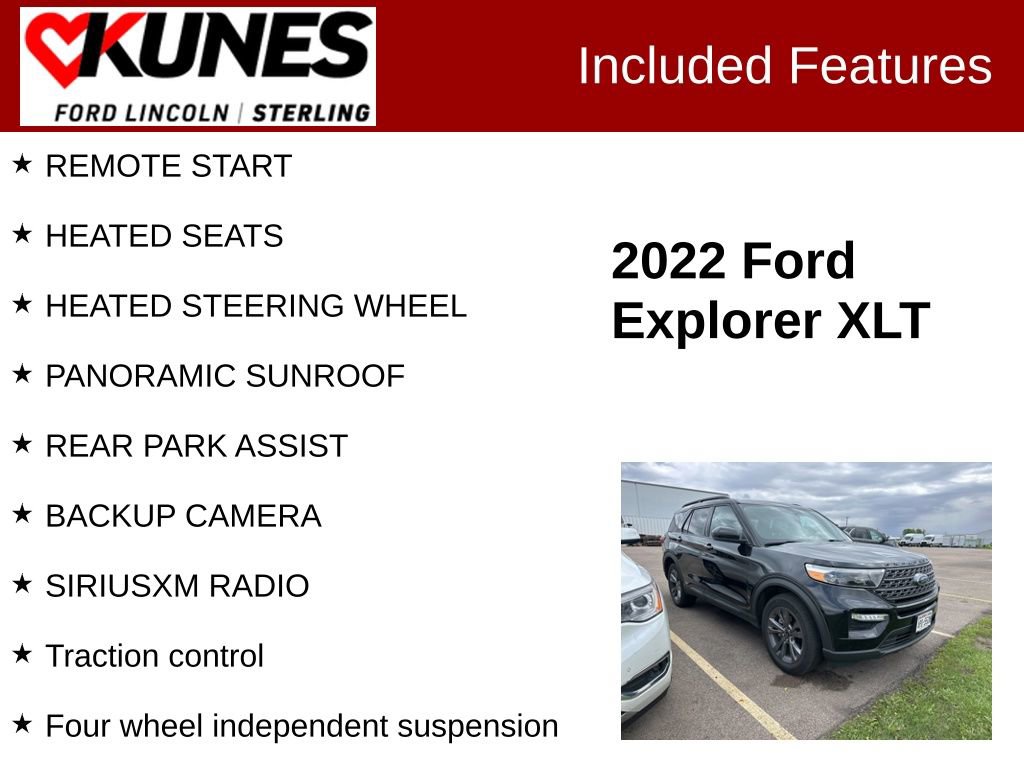 Used 2022 Ford Explorer XLT w/ Equipment Group 202A AWD/4WD image 2