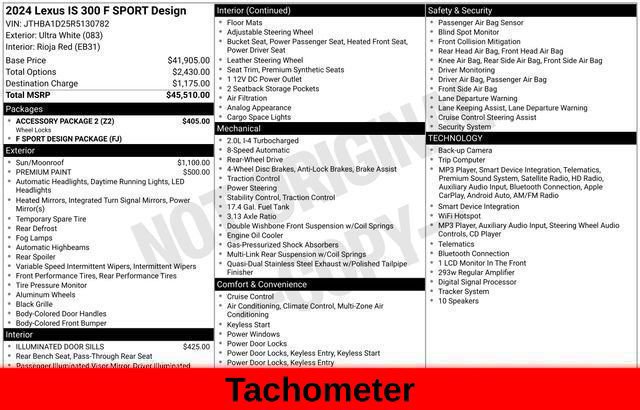 Used 2024 Lexus IS 300 F Sport w/ Accessory Package 2 RWD image 66