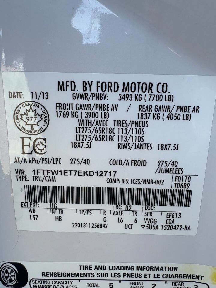 Used 2014 Ford F150 Lariat w/ Equipment Group 501A Mid AWD/4WD image 10