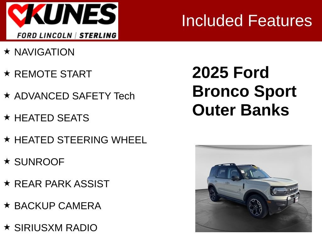 Used 2025 Ford Bronco Sport Outer Banks w/ Outer Banks Tech Package+ AWD/4WD image 2
