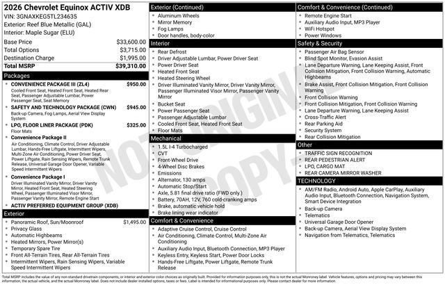 New 2026 Chevrolet Equinox ACTIV w/ Convenience Package III image 6