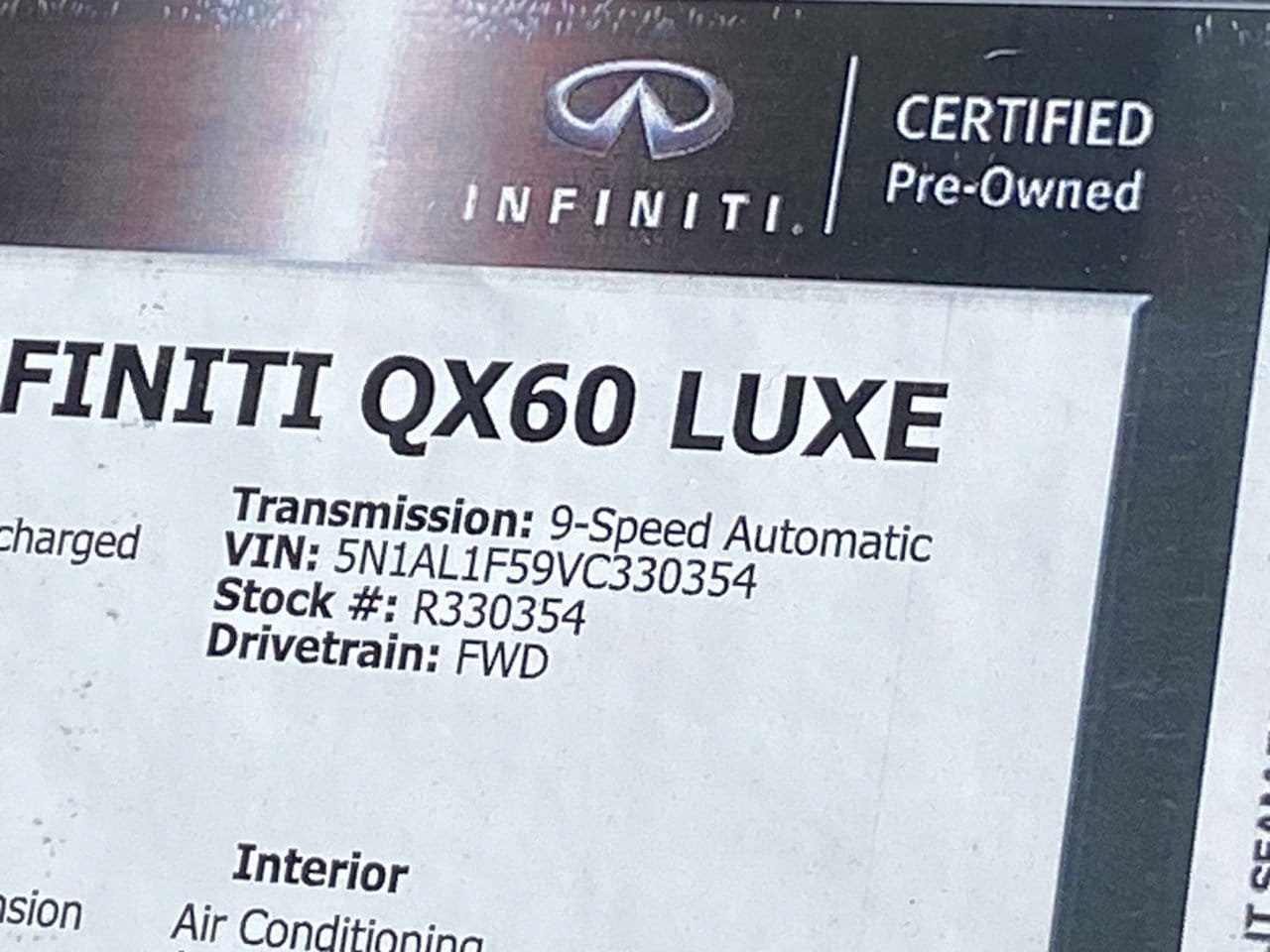 Certified 2027 INFINITI QX60 Luxe w/ Cargo Package FWD image 38