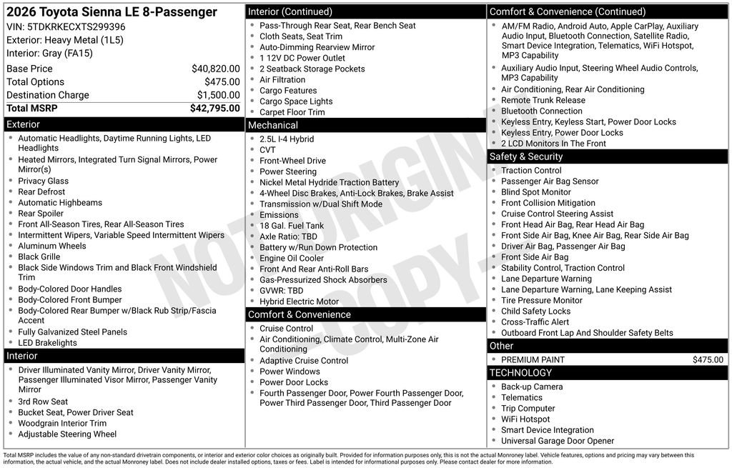 Used 2026 Toyota Sienna LE FWD image 28