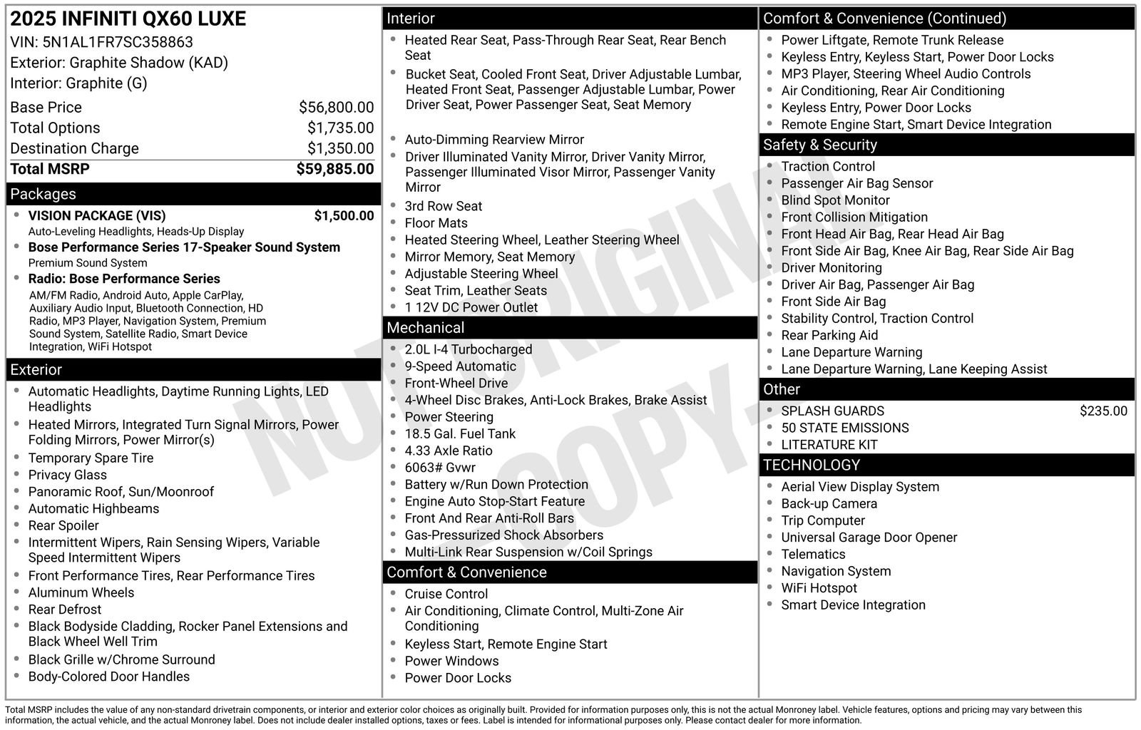 Certified 2025 INFINITI QX60 Luxe w/ Vision Package image 9