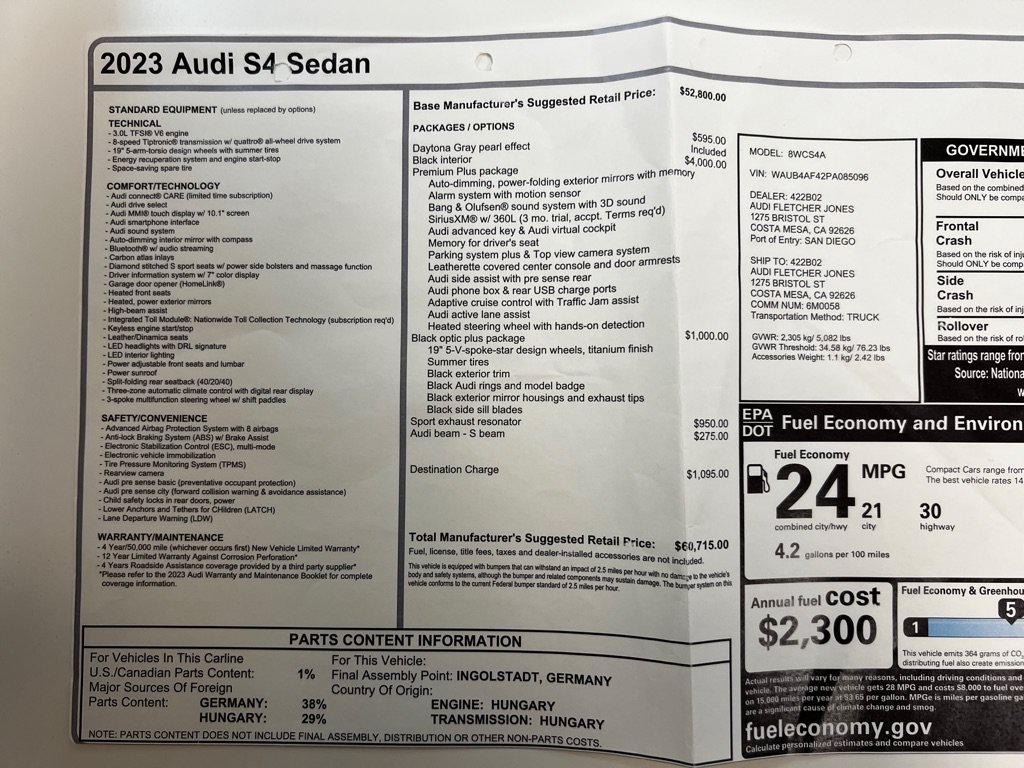 Used 2023 Audi S4 Premium Plus AWD/4WD image 30