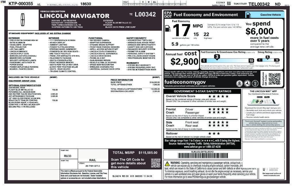 Certified 2026 Lincoln Navigator L Reserve w/ Jet Appearance Package AWD/4WD image 27
