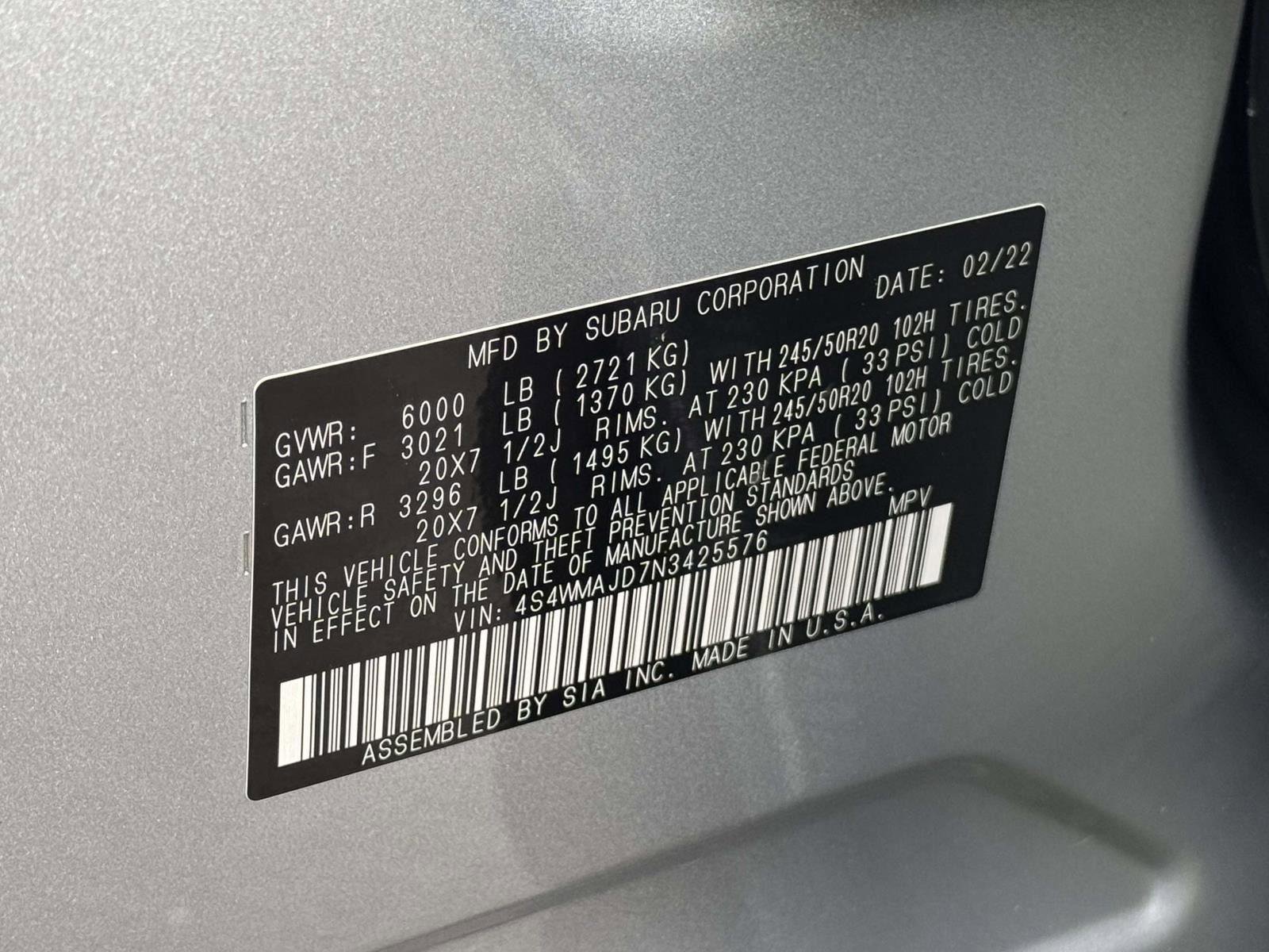 Certified 2022 Subaru Ascent Onyx Edition AWD/4WD image 30