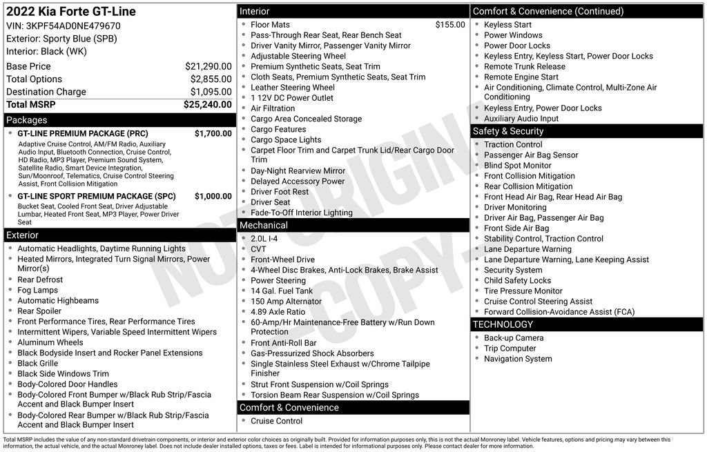 Used 2022 Kia Forte GT-Line w/ GT-Line Premium Package image 15