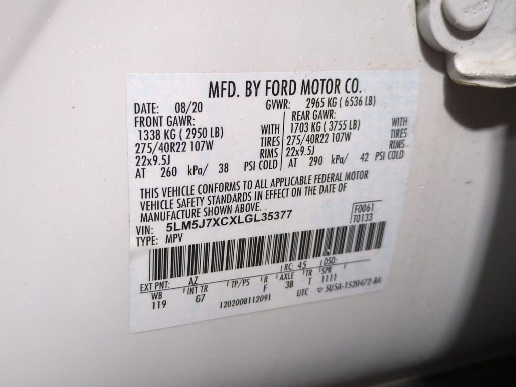 Certified 2020 Lincoln Aviator Reserve w/ Equipment Group 202A image 35