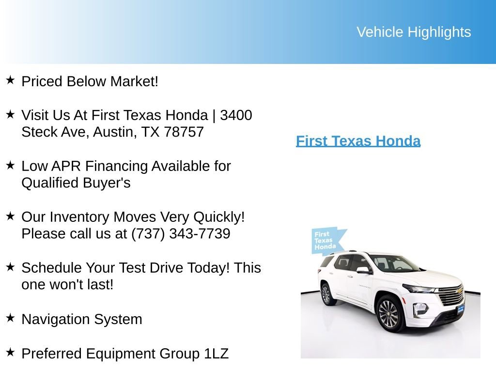 Used 2022 Chevrolet Traverse Premier AWD/4WD image 9