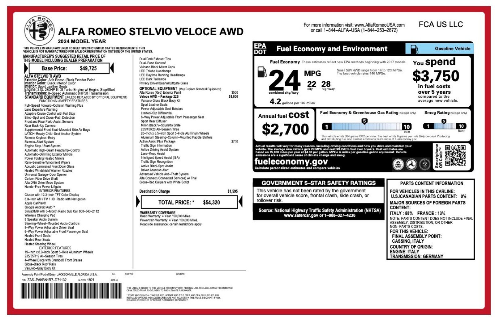 New 2024 Alfa Romeo Stelvio Veloce image 50