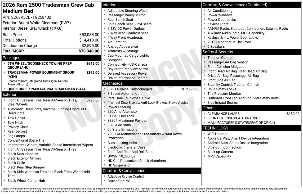 New 2026 RAM 2500 Tradesman image 27