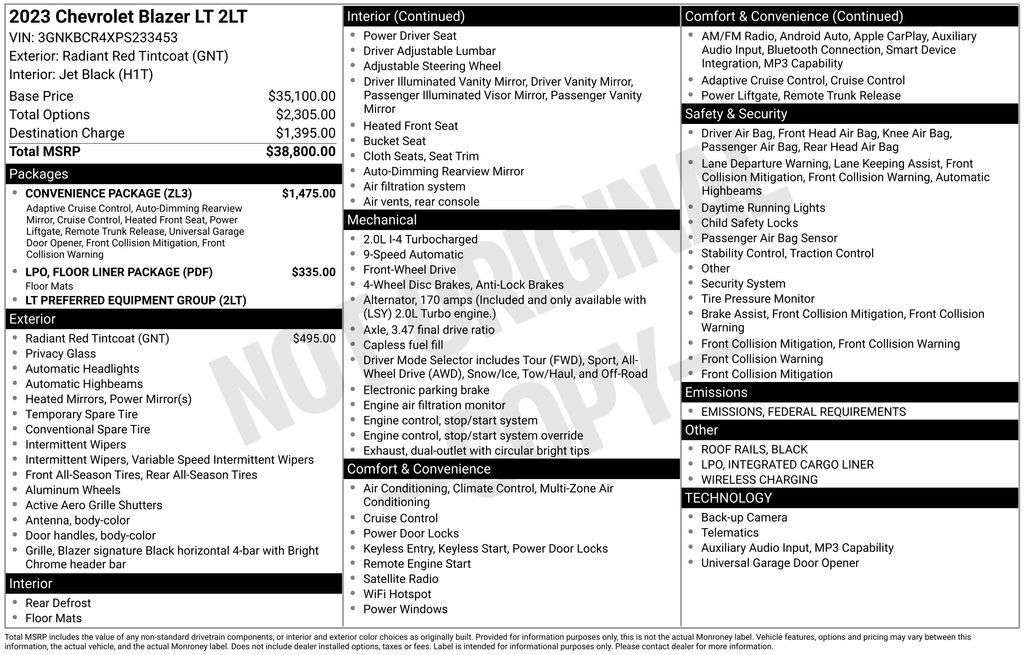 Used 2023 Chevrolet Blazer LT w/ Convenience Package image 6