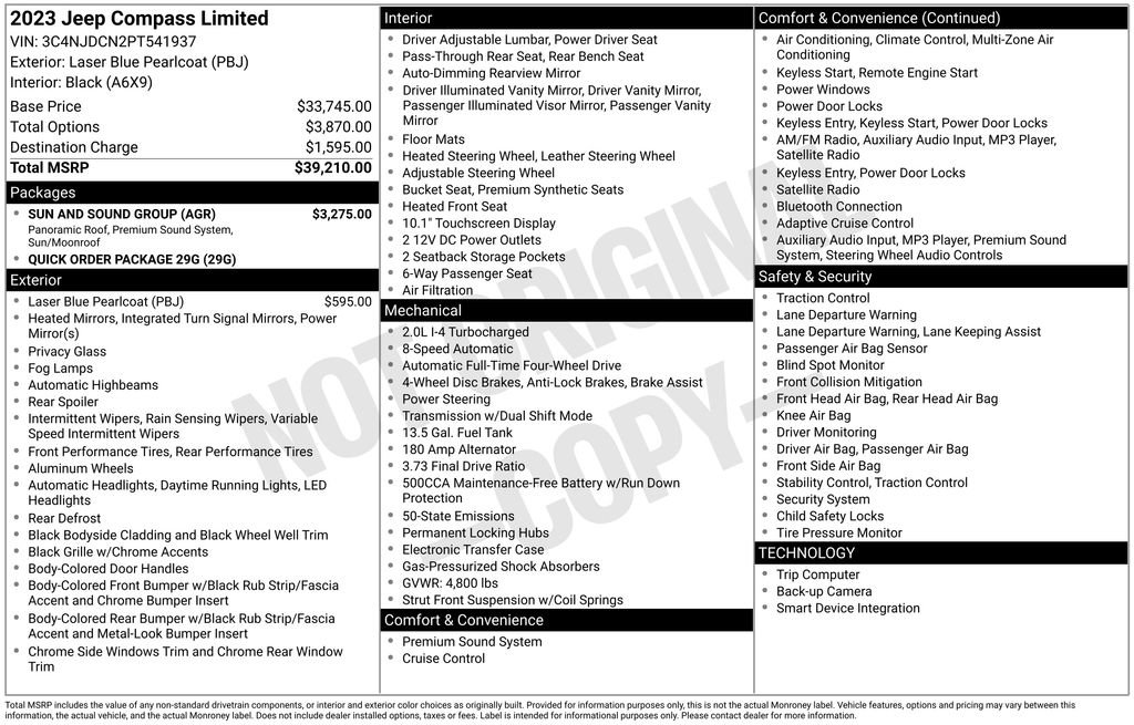 Used 2023 Jeep Compass Limited w/ Sun and Sound Group image 5
