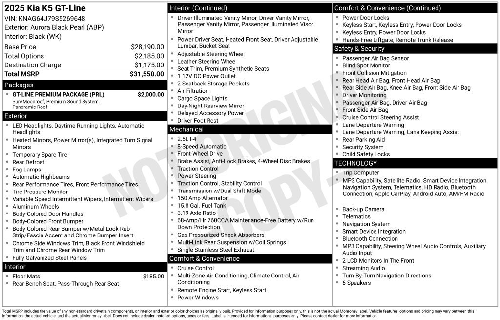 Used 2025 Kia K5 GT-Line w/ GT-Line Premium Package FWD image 3