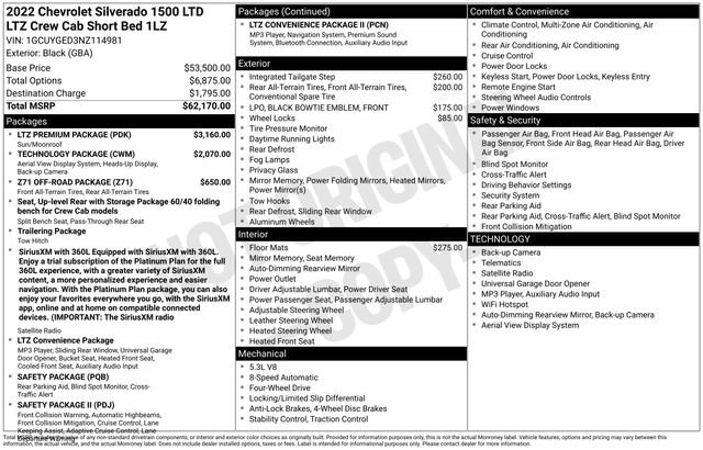 Certified 2022 Chevrolet Silverado 1500 LTZ w/ LTZ Premium Package AWD/4WD image 39