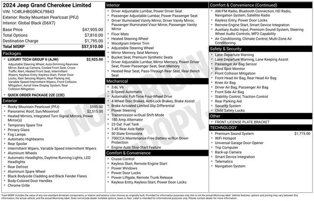 New 2024 Jeep Grand Cherokee Limited w/ Luxury Tech Group II image 29