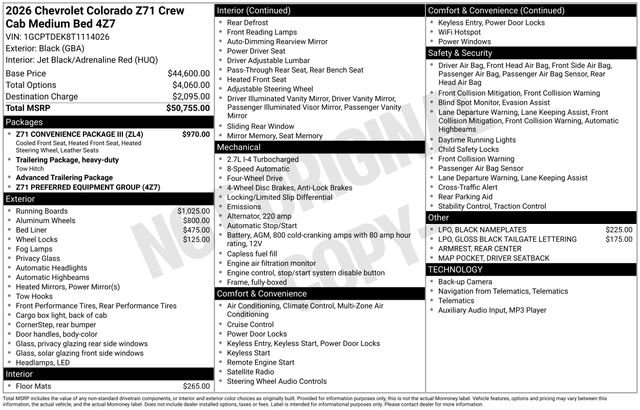 New 2026 Chevrolet Colorado Z71 w/ Z71 Convenience Package 2 AWD/4WD image 4