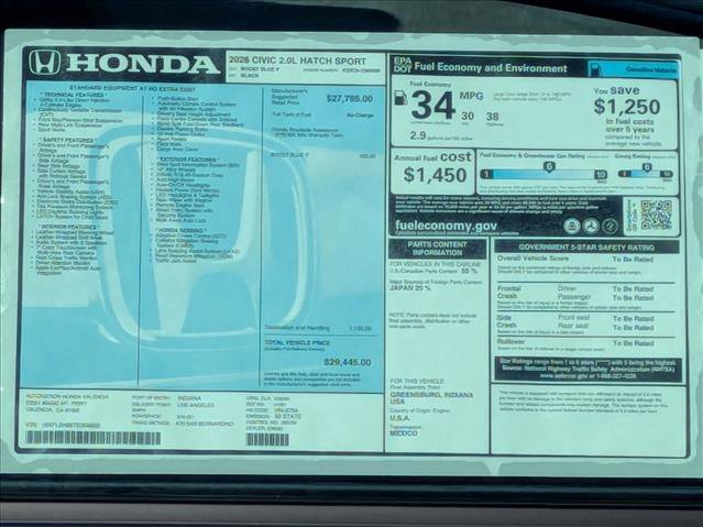 New 2026 Honda Civic Sport image 17