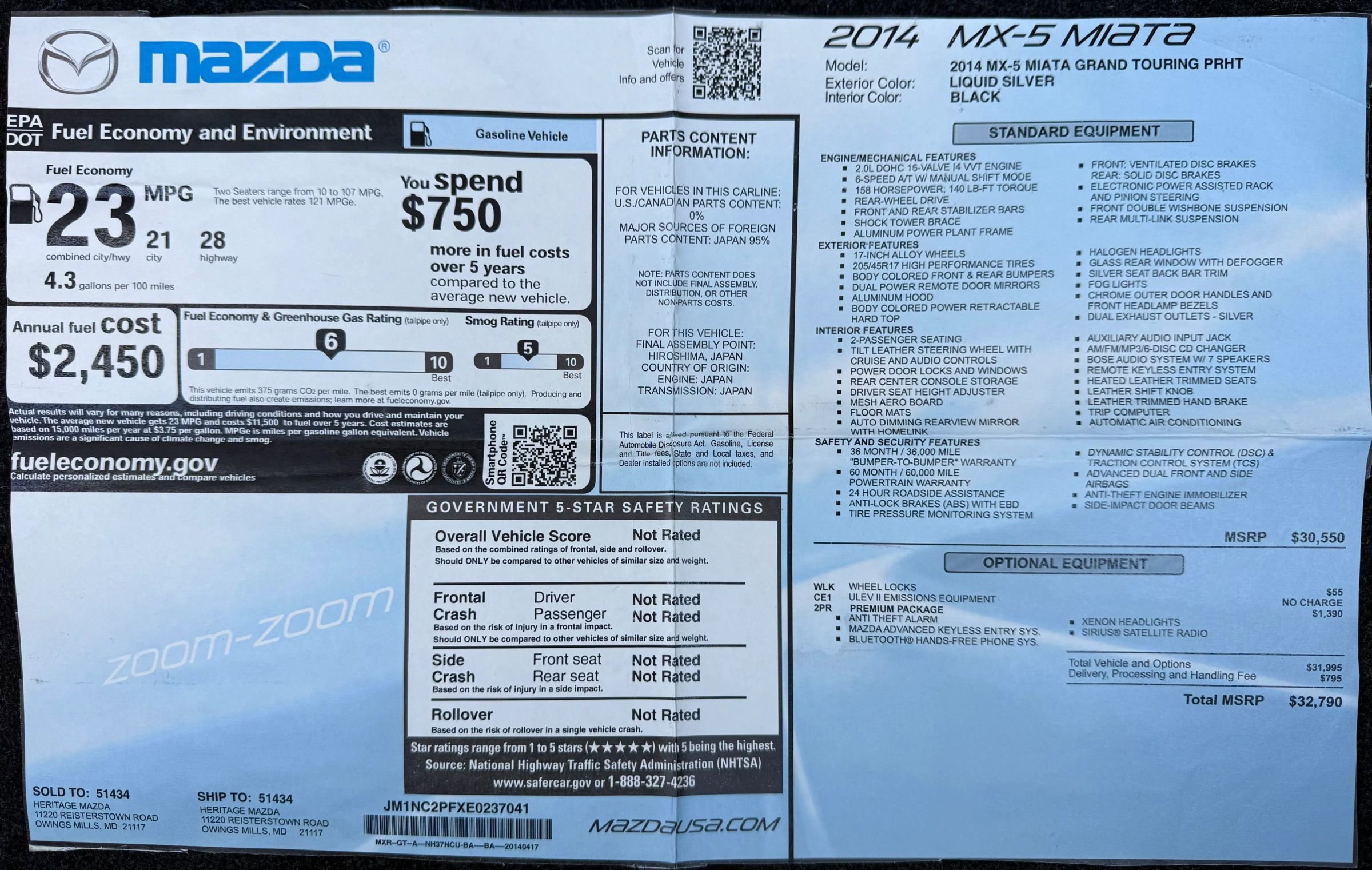 Used 2014 MAZDA MX-5 Miata Grand Touring w/ Premium Package image 32