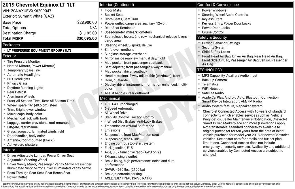 Used 2019 Chevrolet Equinox LT AWD/4WD image 7