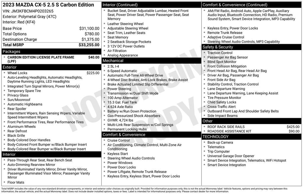 Certified 2023 MAZDA CX-5 Carbon Edition AWD/4WD image 9