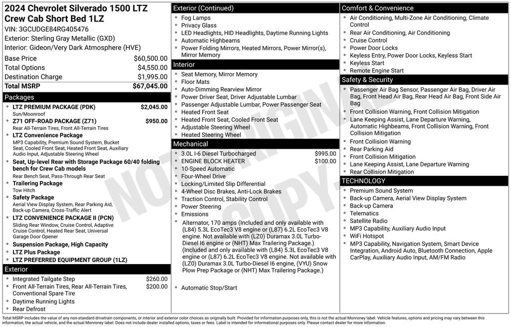 Used 2024 Chevrolet Silverado 1500 LTZ w/ LTZ Premium Package AWD/4WD image 35