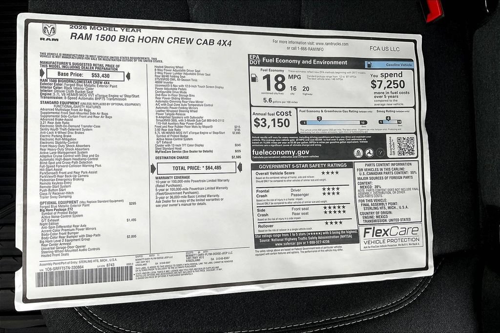 New 2026 RAM 1500 Big Horn AWD/4WD image 14