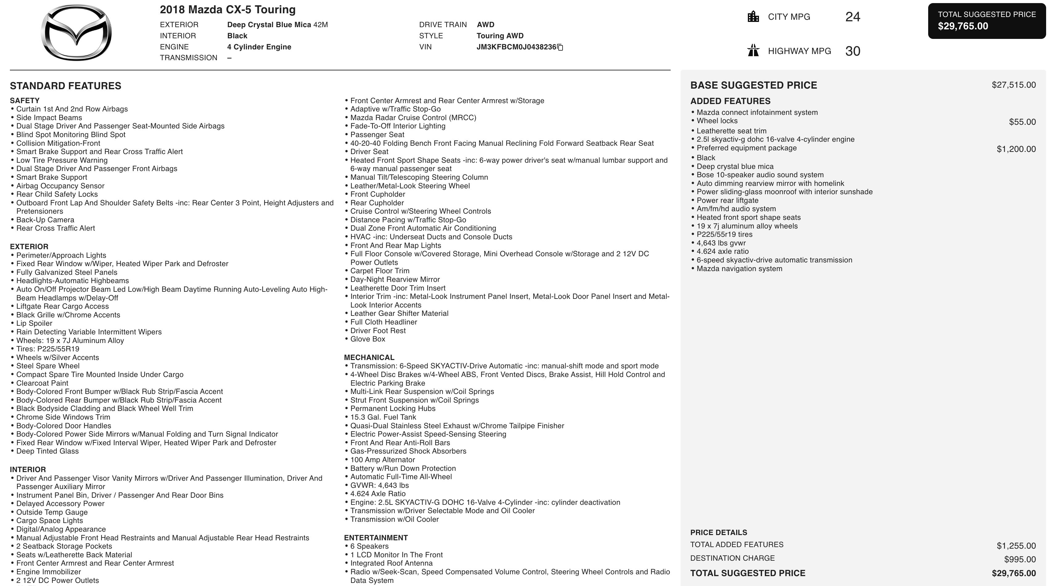 Used 2018 MAZDA CX-5 Touring w/ Preferred Equipment Package image 4