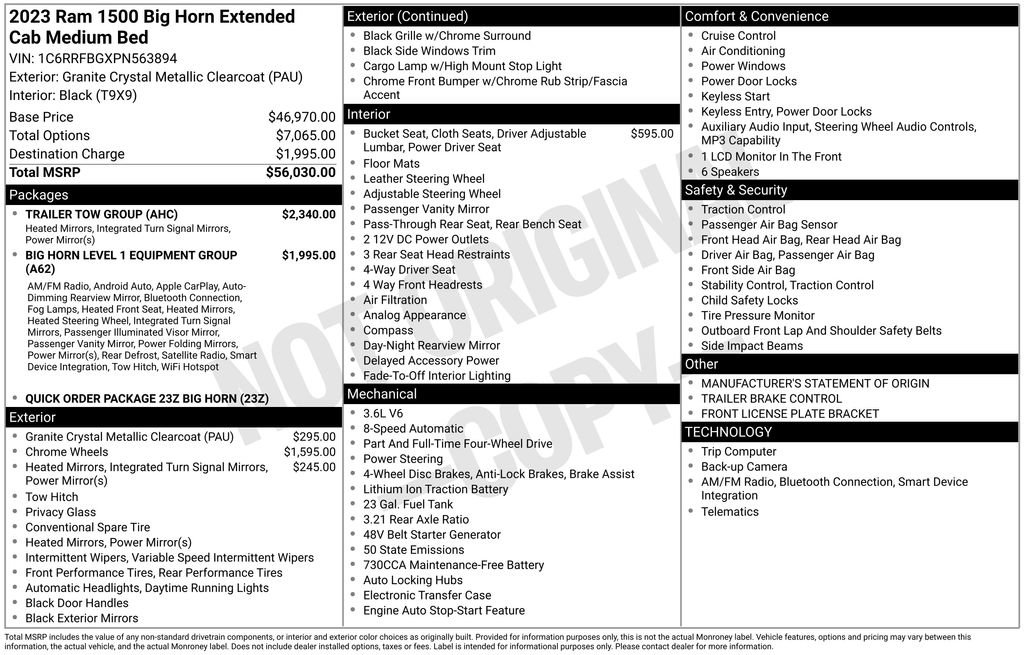 Used 2023 RAM 1500 Big Horn w/ Trailer Tow Group AWD/4WD image 34