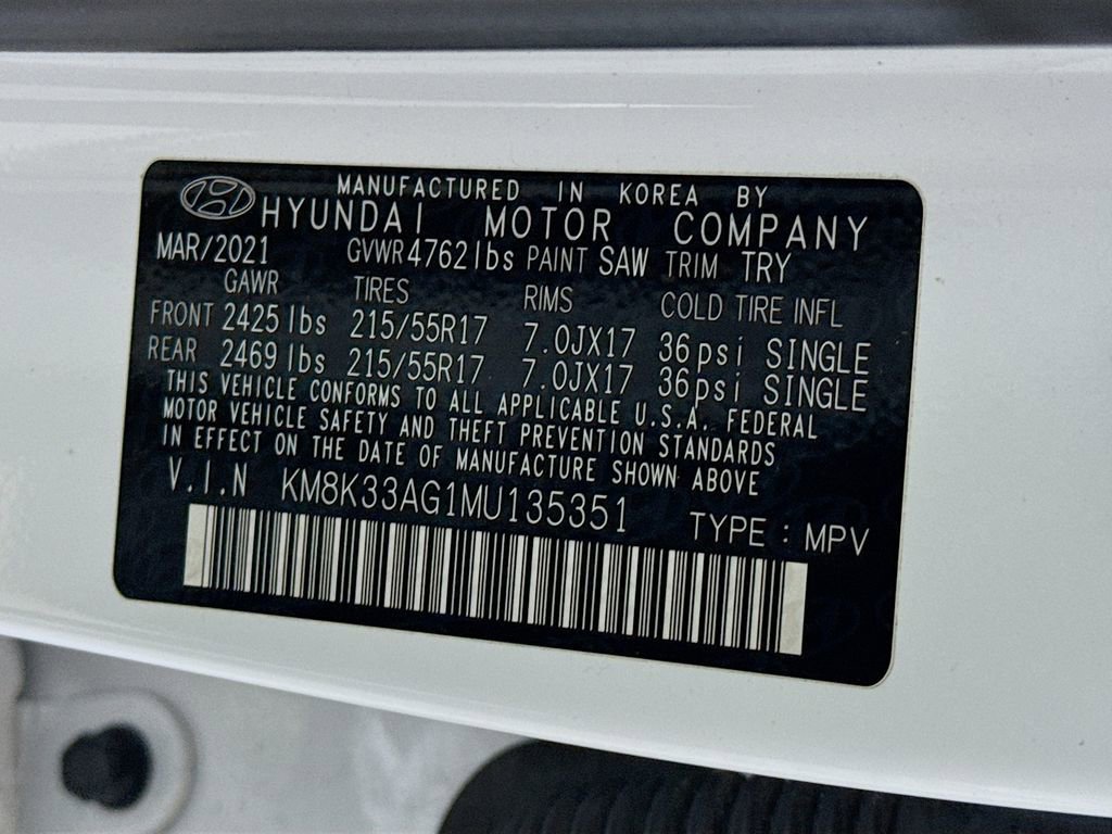 Certified 2021 Hyundai Kona Limited w/ Cargo Package image 36