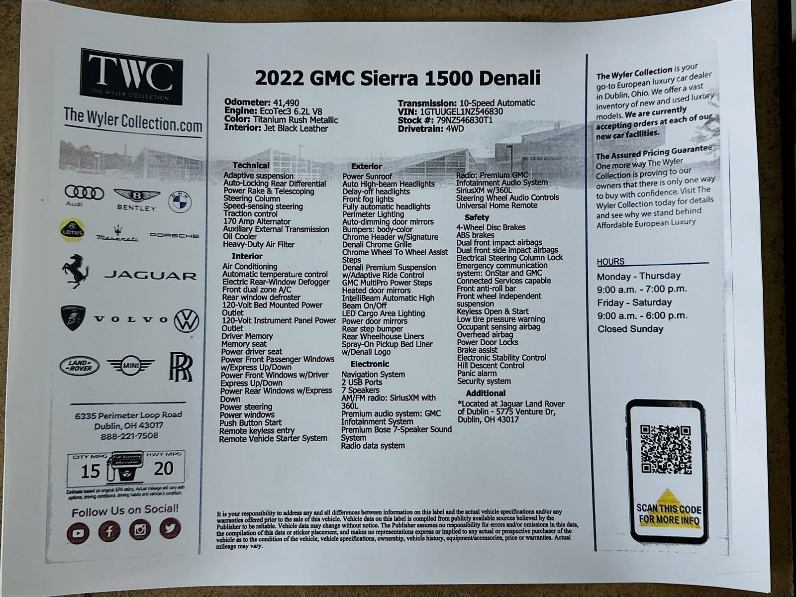 Used 2022 GMC Sierra 1500 Denali w/ Technology Package AWD/4WD image 46