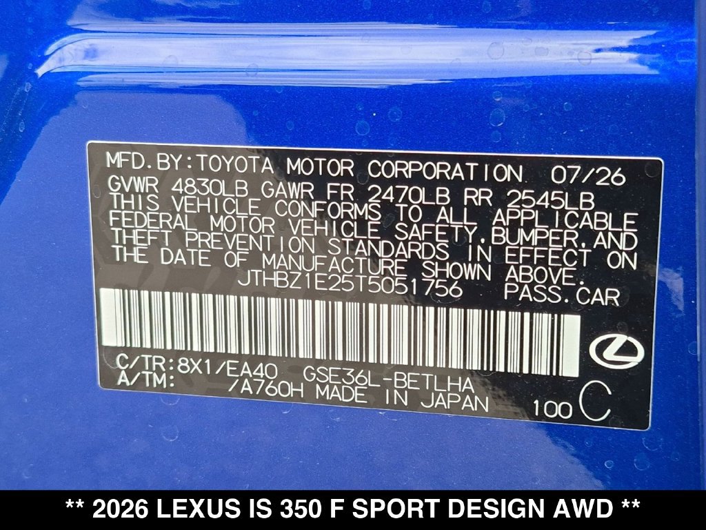 New 2026 Lexus IS 350 F Sport AWD/4WD image 18
