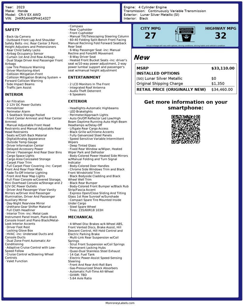 Certified 2023 Honda CR-V EX image 20