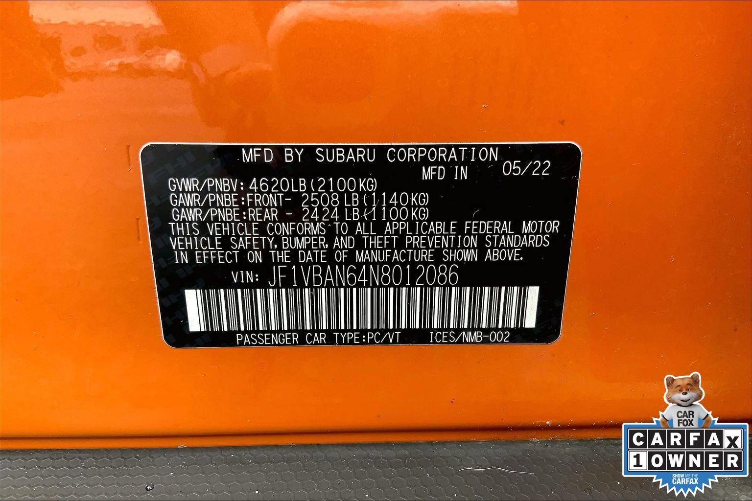 Certified 2022 Subaru WRX Limited AWD/4WD image 33