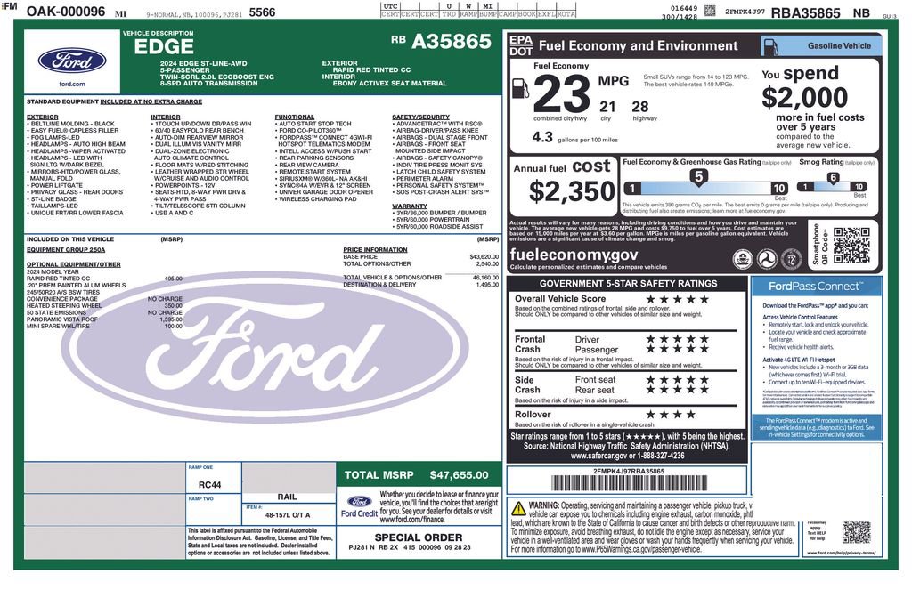 Used 2024 Ford Edge ST-Line AWD/4WD image 33