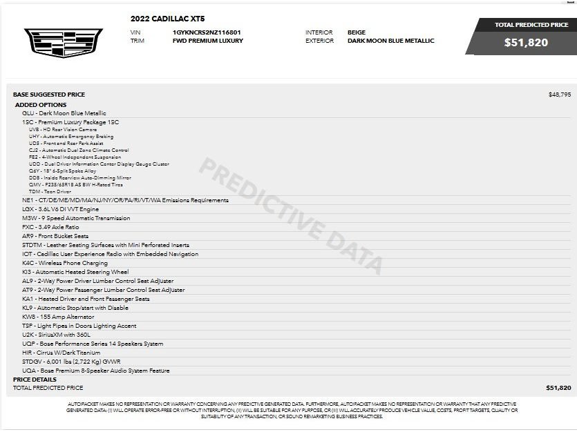 Certified 2022 Cadillac XT5 Premium Luxury FWD image 10