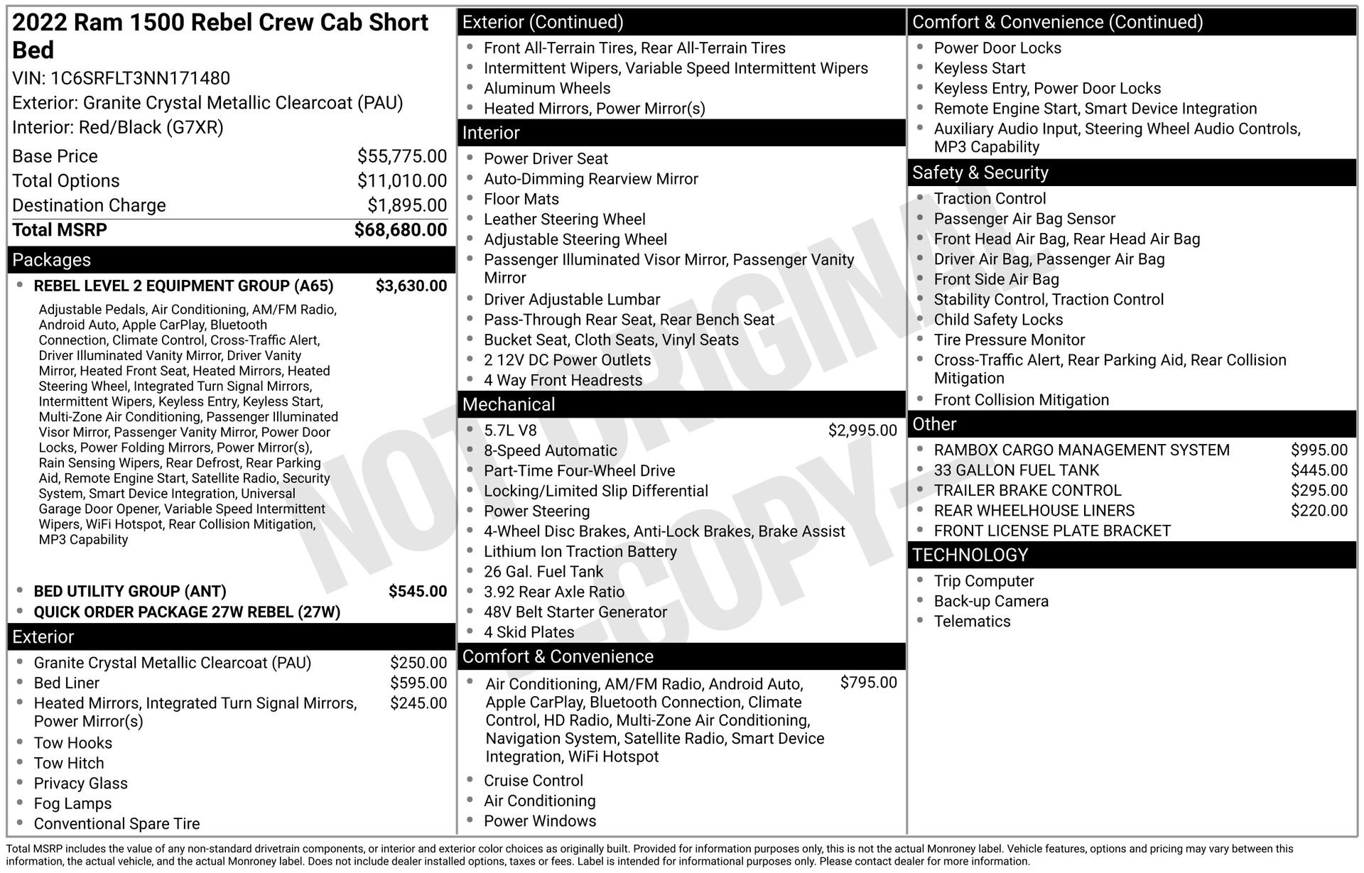Used 2022 RAM 1500 Rebel w/ Rebel Level 2 Equipment Group AWD/4WD image 48