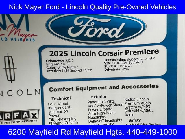 Used 2025 Lincoln Corsair AWD w/ Equipment Group 101A image 32