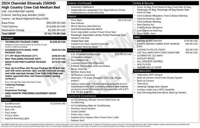 Used 2024 Chevrolet Silverado 2500 High Country w/ Technology Package AWD/4WD image 23