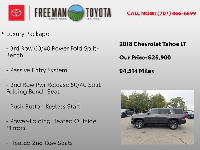 Used 2018 Chevrolet Tahoe LT w/ Luxury Package AWD/4WD image 12