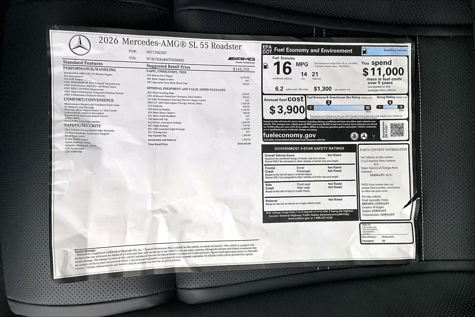 New 2026 Mercedes-Benz SL 55 AMG 4MATIC image 22