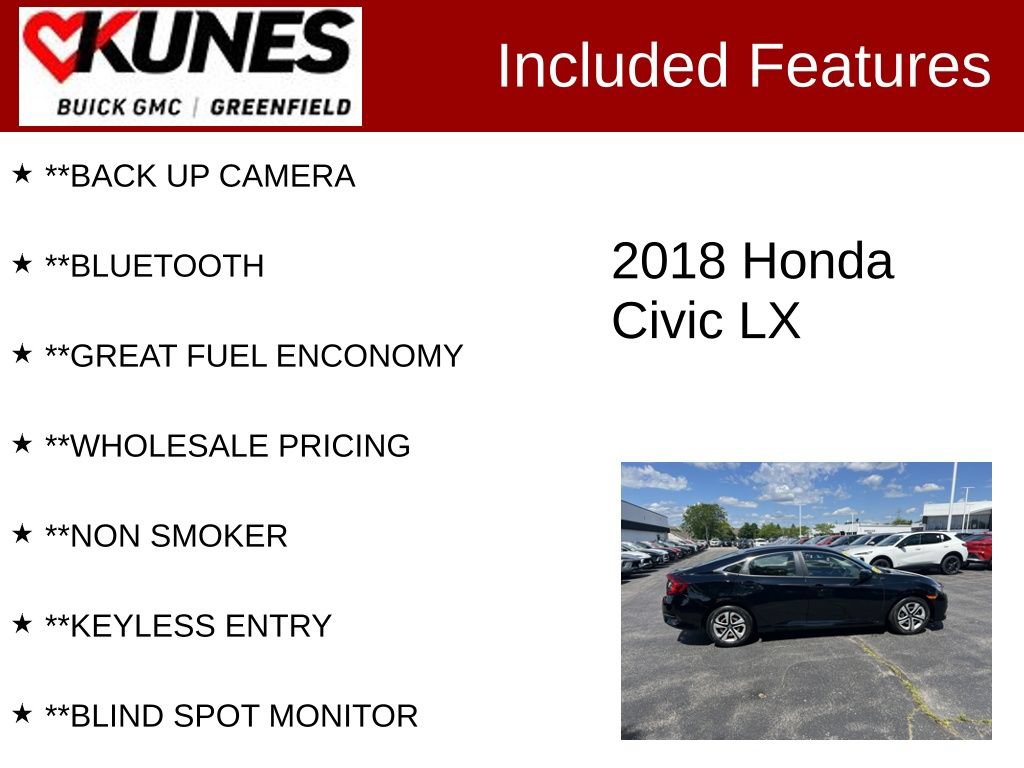 Used 2018 Honda Civic LX image 2