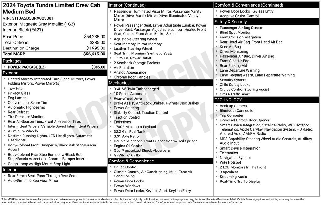 Used 2024 Toyota Tundra Limited w/ Power Package RWD image 7